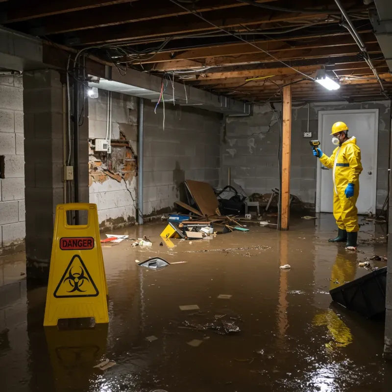 Flooded Basement Electrical Hazard in Posen, IL Property