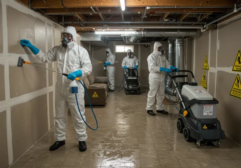 Basement Moisture Removal and Structural Drying process in Posen, IL